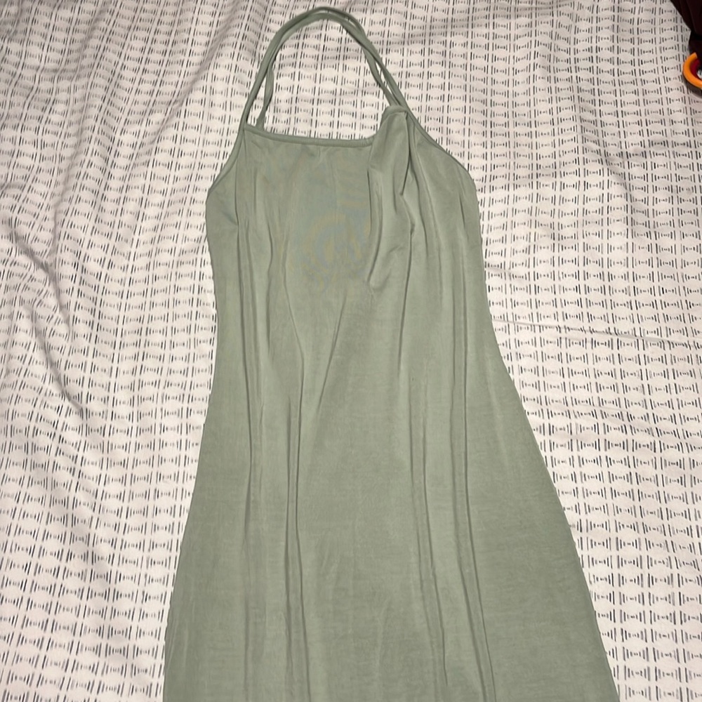 SHEIN SXY Solid Criss Cross Backless
Cami Dress